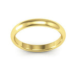 10K Yellow Gold 3mm half round comfort fit wedding band - DELLAFORA