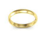 10K Yellow Gold 3mm half round comfort fit wedding band - DELLAFORA