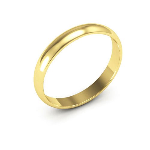 10K Yellow Gold 3mm half round wedding band - DELLAFORA