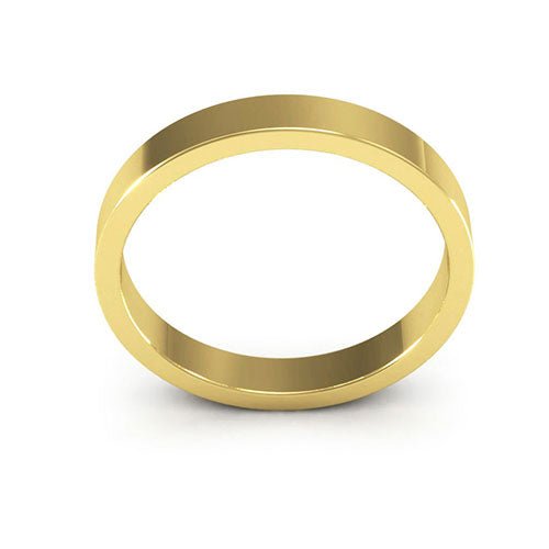 10K Yellow Gold 3mm heavy weight flat wedding band - DELLAFORA