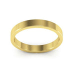 10K Yellow Gold 3mm heavy weight flat wedding band - DELLAFORA