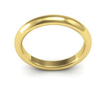 10K Yellow Gold 3mm heavy weight half round comfort fit wedding band - DELLAFORA