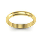 10K Yellow Gold 3mm heavy weight half round wedding band - DELLAFORA