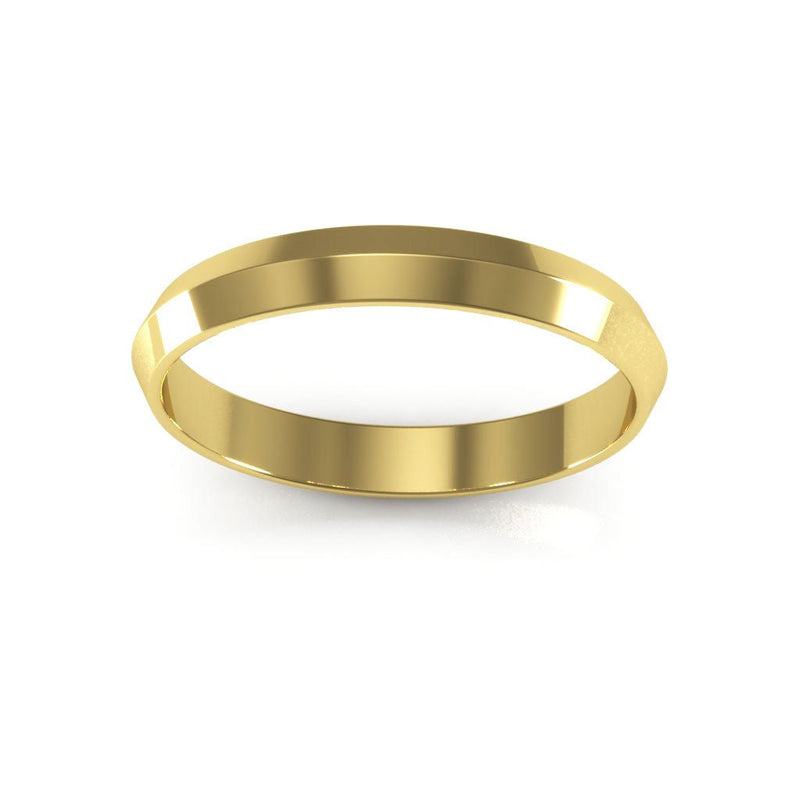 10K Yellow Gold 3mm knife edge wedding band - DELLAFORA