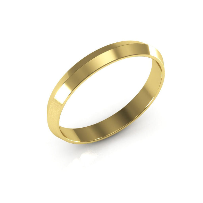 10K Yellow Gold 3mm knife edge wedding band - DELLAFORA