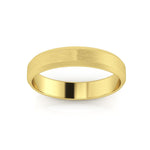 10K Yellow Gold 4mm beveled edge satin center wedding band - DELLAFORA