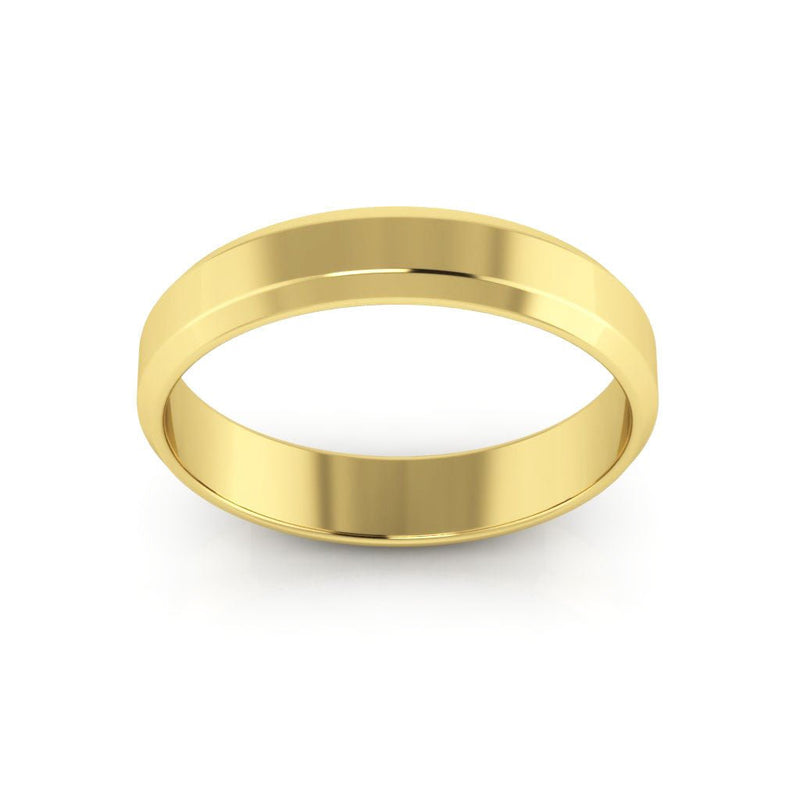 10K Yellow Gold 4mm beveled edge wedding band - DELLAFORA