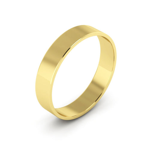 10K Yellow Gold 4mm extra light flat wedding bands - DELLAFORA