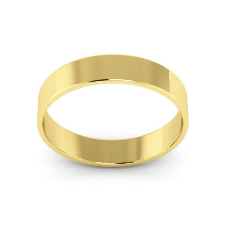 10K Yellow Gold 4mm extra light flat wedding bands - DELLAFORA