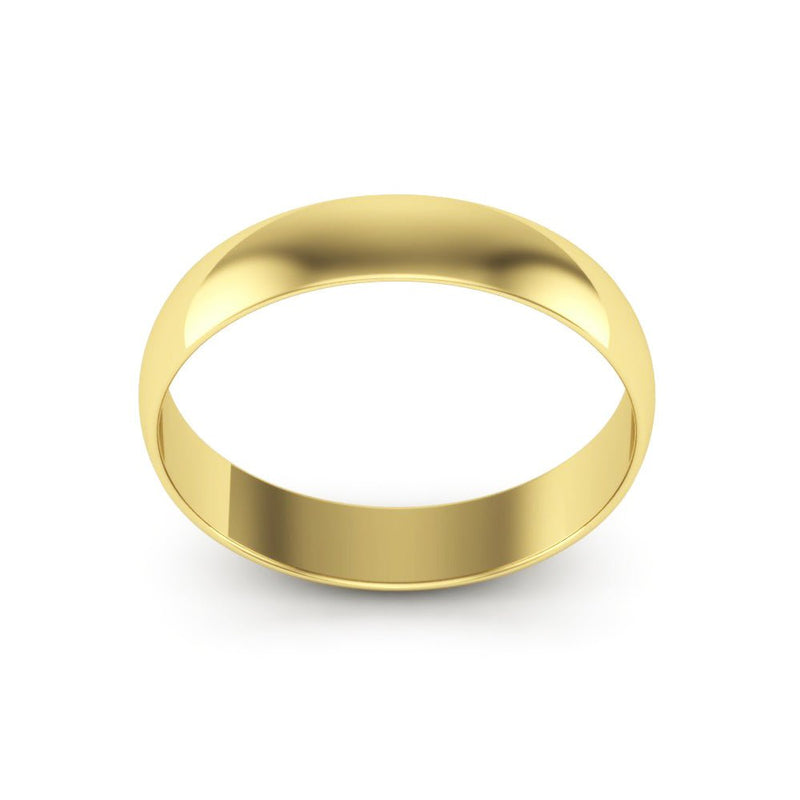 10K Yellow Gold 4mm extra light half round wedding bands - DELLAFORA