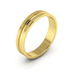 10K Yellow Gold 4mm grooved design wedding band - DELLAFORA