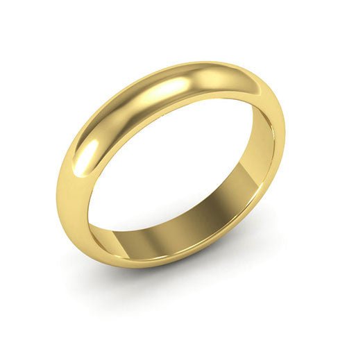 10K Yellow Gold 4mm heavy weight half round wedding band - DELLAFORA