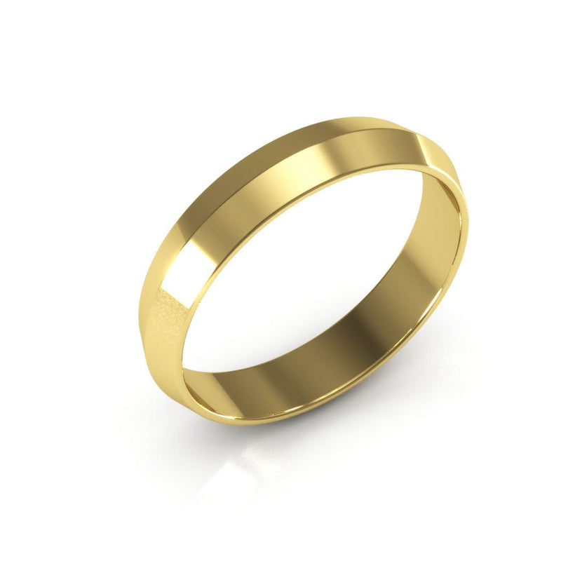 10K Yellow Gold 4mm knife edge wedding band - DELLAFORA