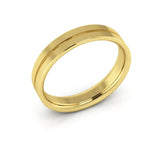 10K Yellow Gold 4mm rigged flat comfort fit wedding band - DELLAFORA