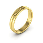 10K Yellow Gold 4mm rigged half round comfort fit wedding band - DELLAFORA