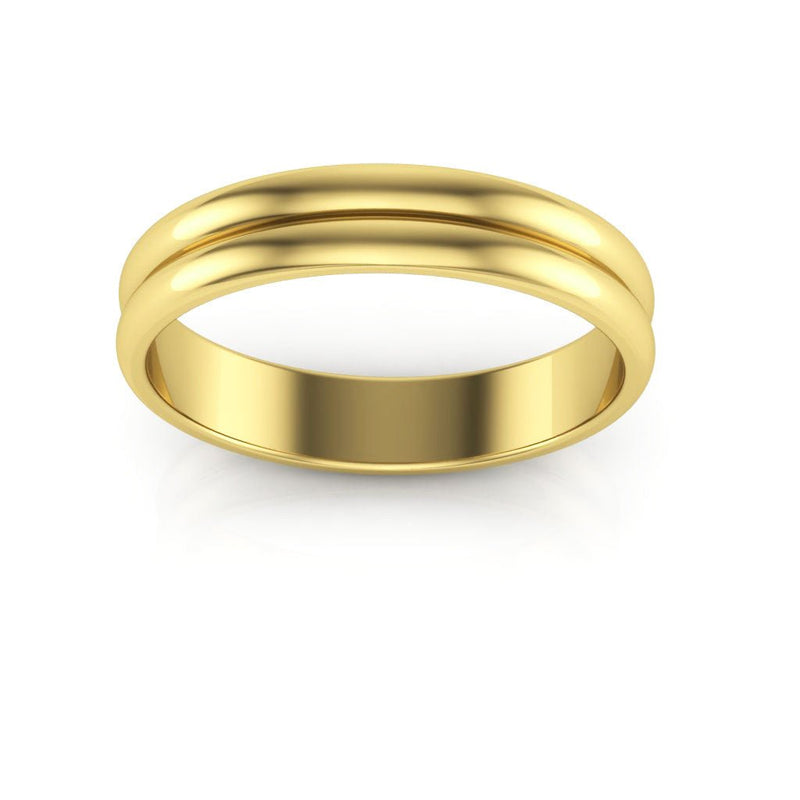 10K Yellow Gold 4mm rigged half round wedding band - DELLAFORA