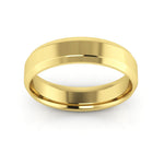 10K Yellow Gold 5mm beveled edge comfort fit wedding band - DELLAFORA