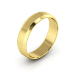 10K Yellow Gold 5mm beveled edge wedding band - DELLAFORA