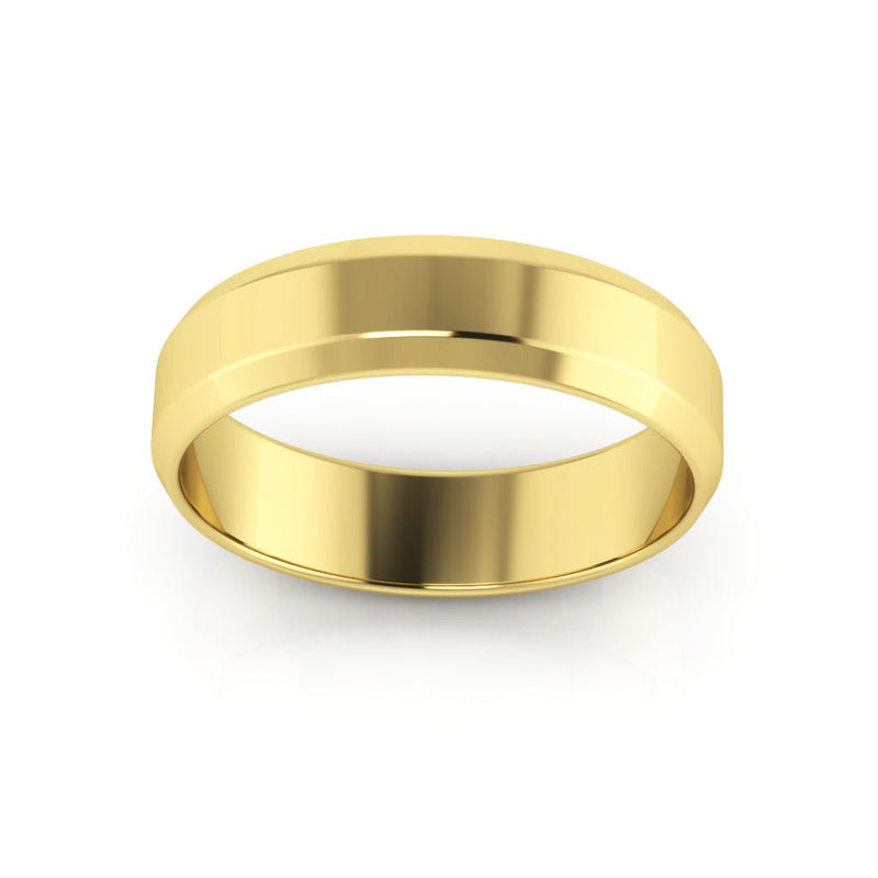 10K Yellow Gold 5mm beveled edge wedding band - DELLAFORA