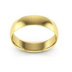 10K Yellow Gold 5mm extra light half round comfort fit wedding bands - DELLAFORA