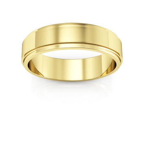 10K Yellow Gold 5mm flat edge design wedding band - DELLAFORA