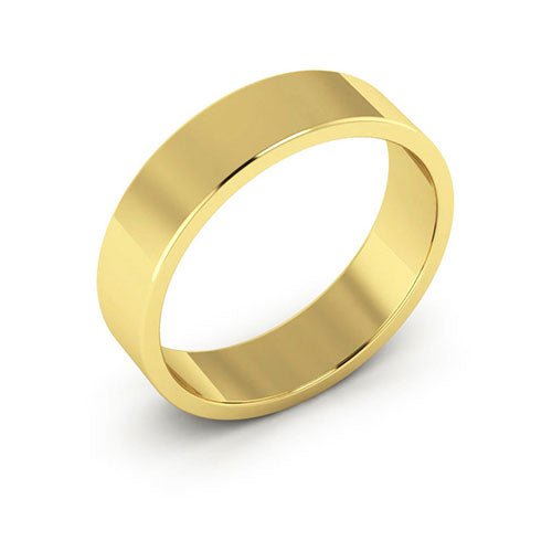 10K Yellow Gold 5mm flat wedding band - DELLAFORA