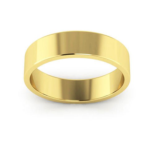 10K Yellow Gold 5mm flat wedding band - DELLAFORA