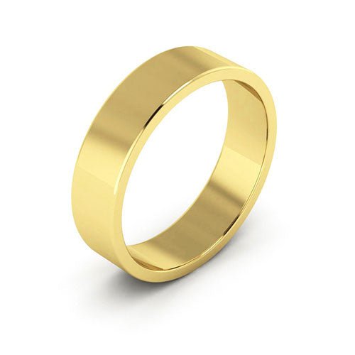 10K Yellow Gold 5mm flat wedding band - DELLAFORA