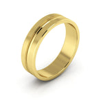 10K Yellow Gold 5mm grooved design wedding band - DELLAFORA