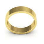 10K Yellow Gold 5mm heavy weight flat wedding band - DELLAFORA