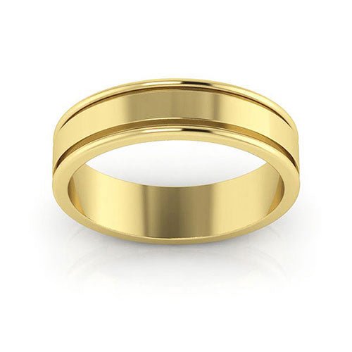 10K Yellow Gold 5mm raised edge design wedding band - DELLAFORA