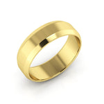 10K Yellow Gold 6mm beveled edge wedding band - DELLAFORA