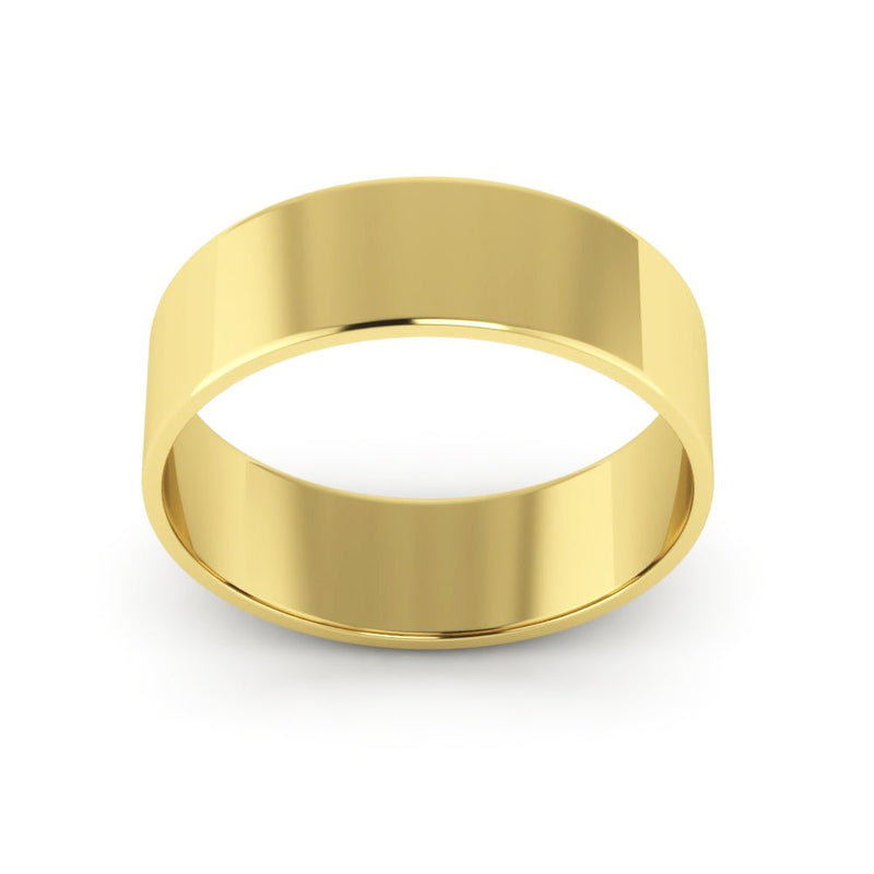 10K Yellow Gold 6mm extra light flat wedding bands - DELLAFORA