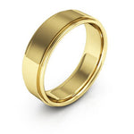 10K Yellow Gold 6mm flat edge design comfort fit wedding band - DELLAFORA