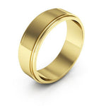 10K Yellow Gold 6mm flat edge design wedding band - DELLAFORA