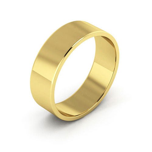 10K Yellow Gold 6mm flat wedding band - DELLAFORA