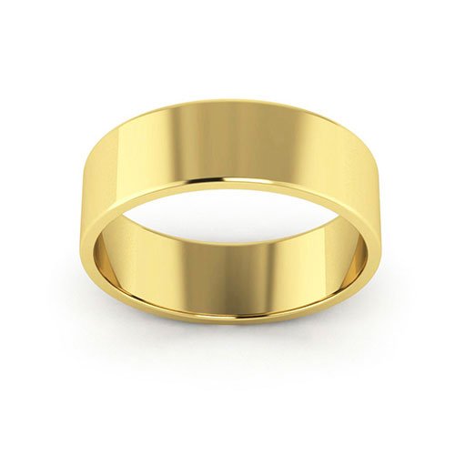 10K Yellow Gold 6mm flat wedding band - DELLAFORA