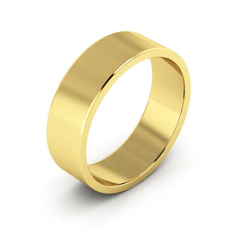 10K Yellow Gold 6mm flat wedding band - DELLAFORA