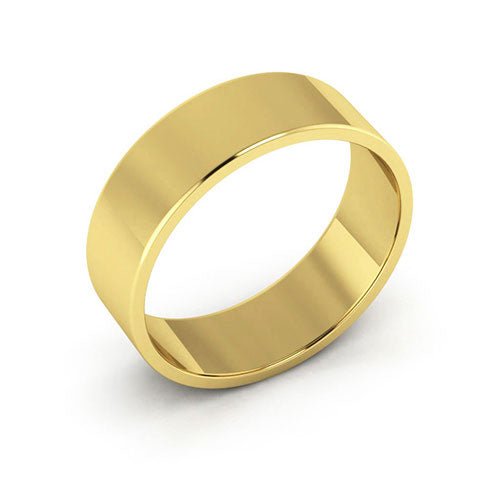 10K Yellow Gold 6mm flat wedding band - DELLAFORA