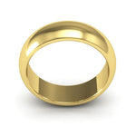 10K Yellow Gold 6mm heavy weight half round wedding band - DELLAFORA