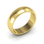 10K Yellow Gold 6mm heavy weight half round wedding band - DELLAFORA