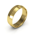 10K Yellow Gold 6mm knife edge comfort fit wedding band - DELLAFORA