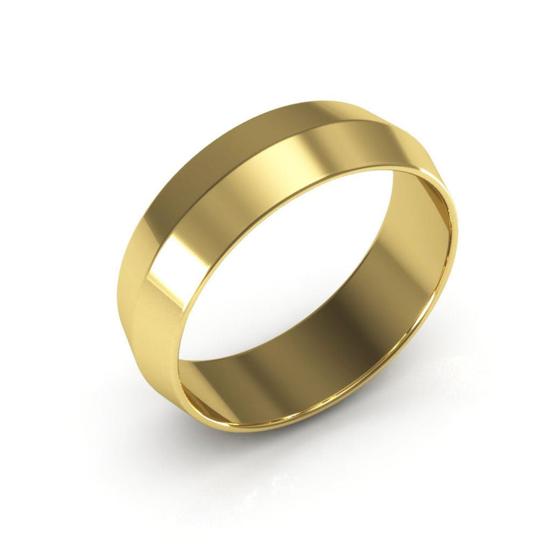 10K Yellow Gold 6mm knife edge wedding band - DELLAFORA