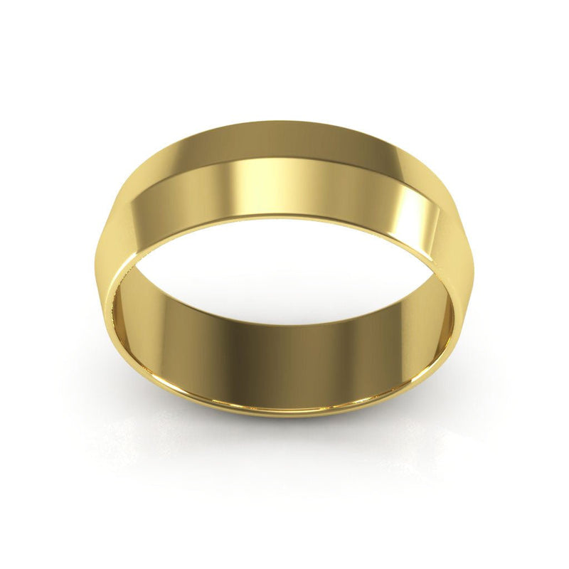 10K Yellow Gold 6mm knife edge wedding band - DELLAFORA