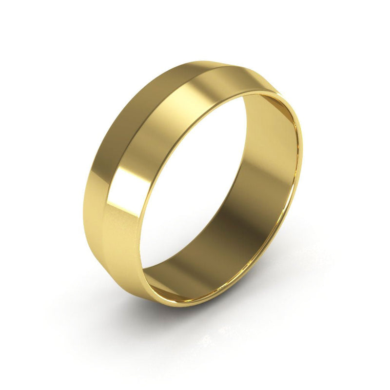 10K Yellow Gold 6mm knife edge wedding band - DELLAFORA