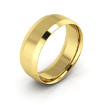 10K Yellow Gold 7mm beveled edge comfort fit wedding band - DELLAFORA