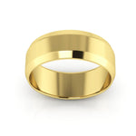 10K Yellow Gold 7mm beveled edge wedding band - DELLAFORA