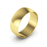 10K Yellow Gold 7mm extra light half round wedding bands - DELLAFORA