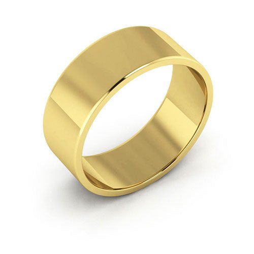 10K Yellow Gold 7mm flat wedding band - DELLAFORA