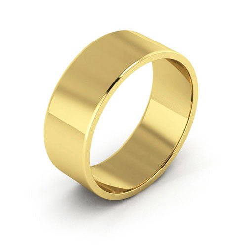 10K Yellow Gold 7mm flat wedding band - DELLAFORA